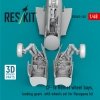 RESKIT RSU48-0140 CF-18 Hornet wheel bays, landing gears with wheels set for Hasegawa kit (3D Printed) (1/48)